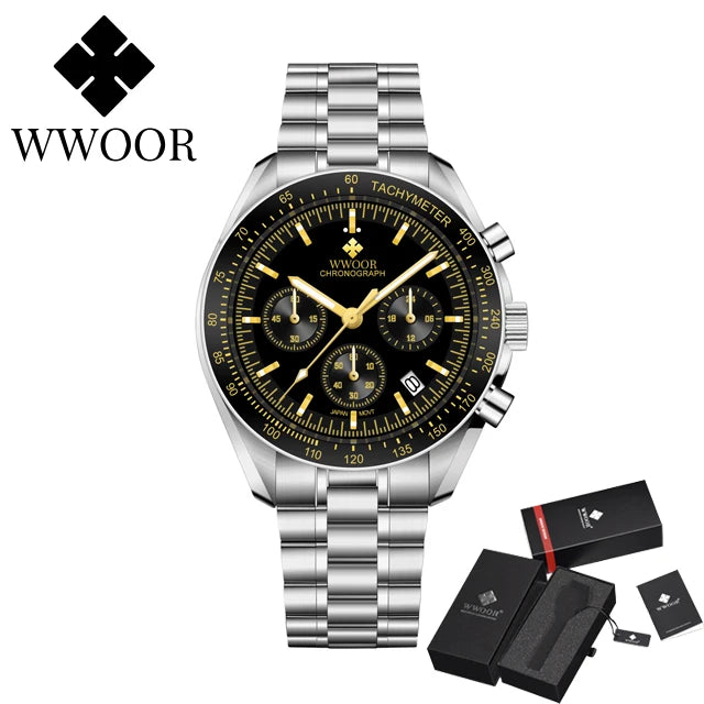 Relógio de Alta Performance com Cronógrafo WWOOR S902-c - A prova d'água