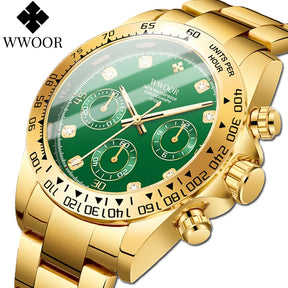 Relógio Militar e Esportivo de Luxo WWOOR 8849-b - Aço inoxidável - A prova d'água