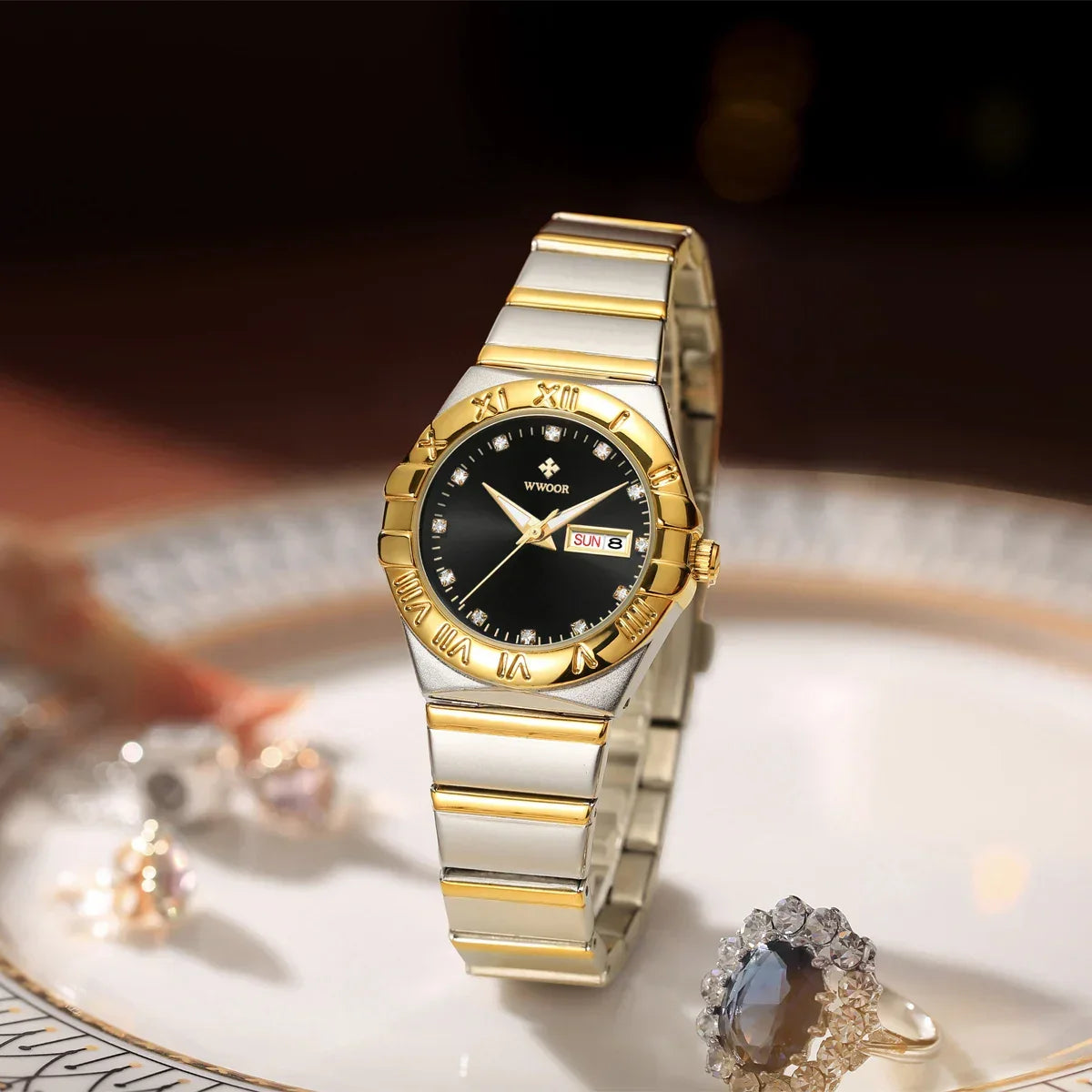 Relógio Feminino WWOOR 8885L - A prova d'água