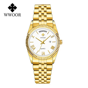 Relógio Masculino WWOOR 8886 G - A prova d'água - Frete grátis