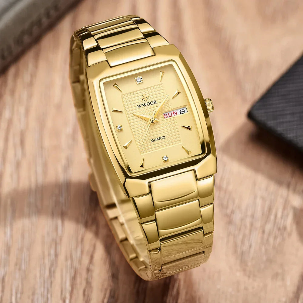 Relógio Masculino WWOOR 8837 Gold – A prova d'água