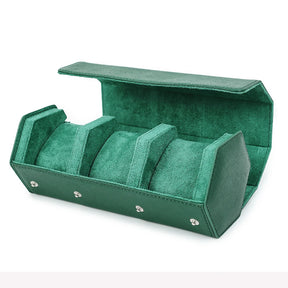 Caixa Premium WWOOR  – Couro Sintético Verde com Interior Aveludado