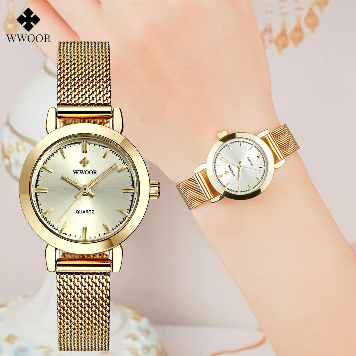 Relógio Feminino Pulseira de aço inoxidável WWOOR 8823 - A prova d'água