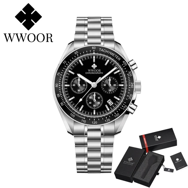 Relógio de Alta Performance com Cronógrafo WWOOR S902-b - A prova d'água