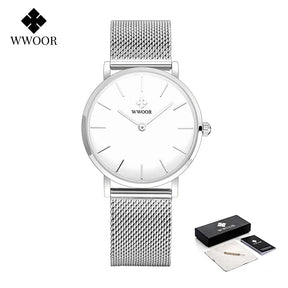 Relógio Feminino Elegância Minimalista WWOOR 8840 - A prova d'água