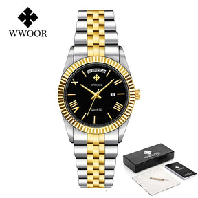 Relógio Masculino WWOOR 8886 G - A prova d'água - Frete grátis