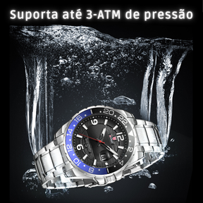 Último dia! - ÚLTIMAS UNIDADES - 45% OFF - Relógio WWOOR'DIVEST - Aço Inoxidável - À Prova D'água