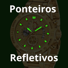 "Último Dia" - WWOOR ZENITH - Aço inoxidável - A prova d'água - Ponteiros Funcionais