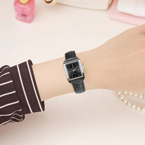 relógio feminino WWOOR 8850 Couro - A prova d'água