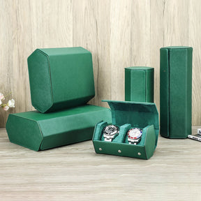 Caixa Premium WWOOR  – Couro Sintético Verde com Interior Aveludado