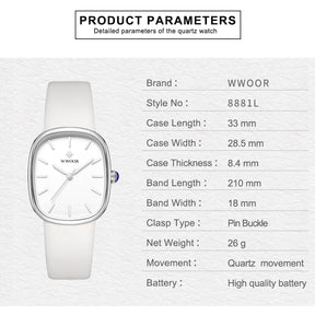 Relógio Feminino casual WWOOR 8881 - A prova água